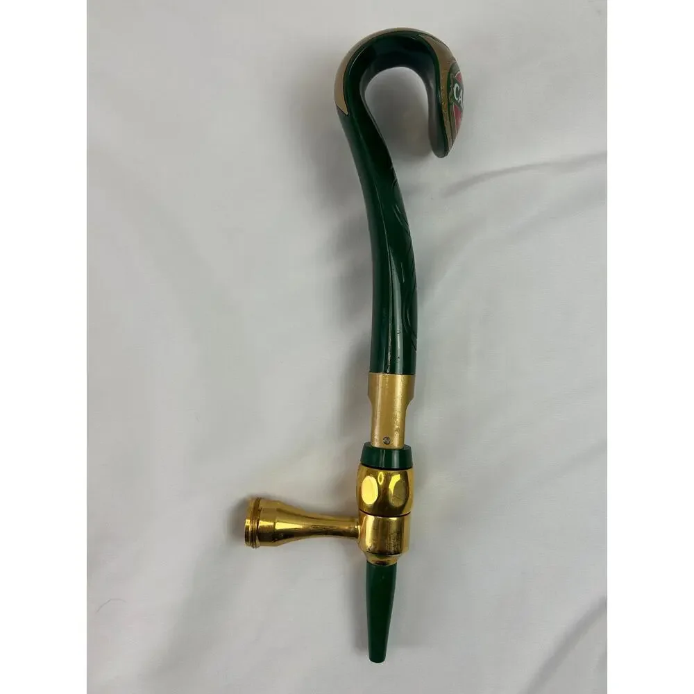 Caffrey's Irish Ale Beer Tap Faucet Swan Neck Green Gold Pub Breweriana